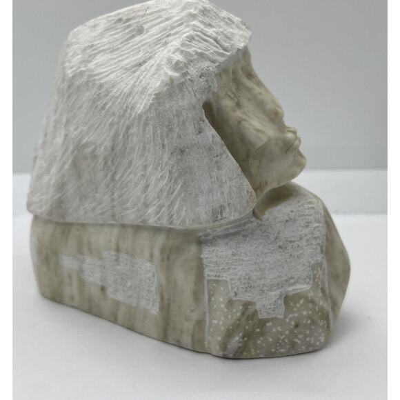 Hand Carved Alabaster Native American Navajo Indian Sculpture Signed by J. KIEN - Picture 2 of 7